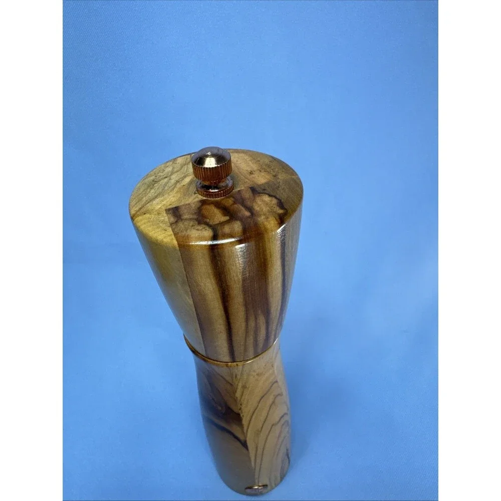Dash of That Wooden Tall Pepper Mill 9”   Wood Grain Metal Hardware Accents